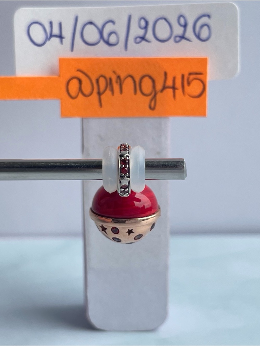 Pandora Two Tone Planet Mars Dangle - Picture 2 of 15
